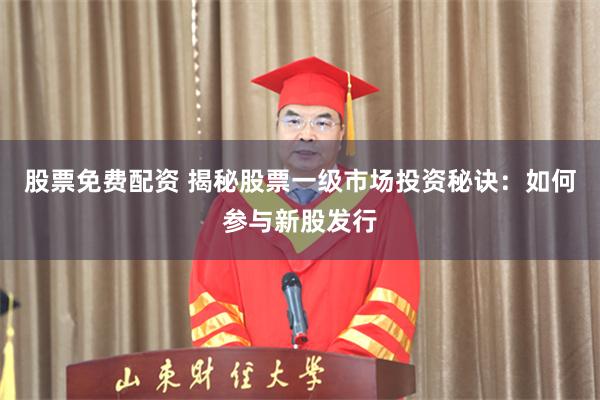股票免费配资 揭秘股票一级市场投资秘诀：如何参与新股发行