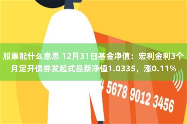 股票配什么意思 12月31日基金净值：宏利金利3个月定开债券发起式最新净值1.0335，涨0.11%