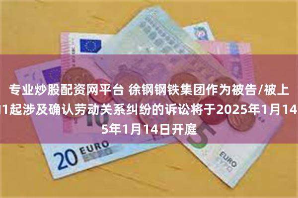 专业炒股配资网平台 徐钢钢铁集团作为被告/被上诉人的1起涉及确认劳动关系纠纷的诉讼将于2025年1月14日开庭