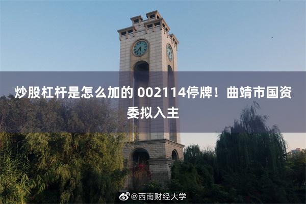 炒股杠杆是怎么加的 002114停牌！曲靖市国资委拟入主