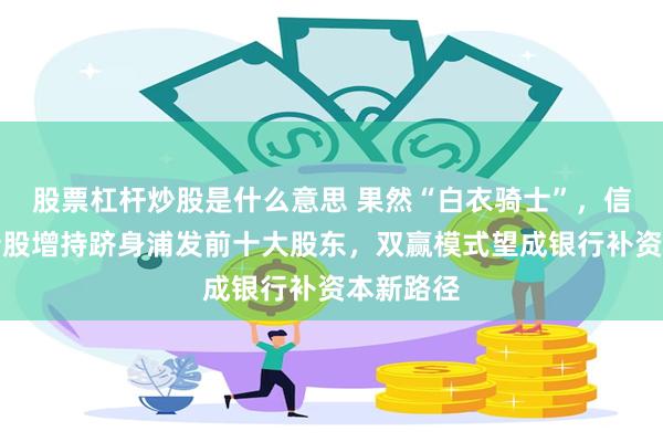股票杠杆炒股是什么意思 果然“白衣骑士”，信达投资转股增持跻身浦发前十大股东，双赢模式望成银行补资本新路径