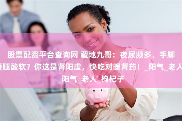 股票配资平台查询网 藏地九哥：夜尿频多、手脚冰凉、腰腿酸软？你这是肾阳虚，快吃对暖肾药！_阳气_老人_枸杞子
